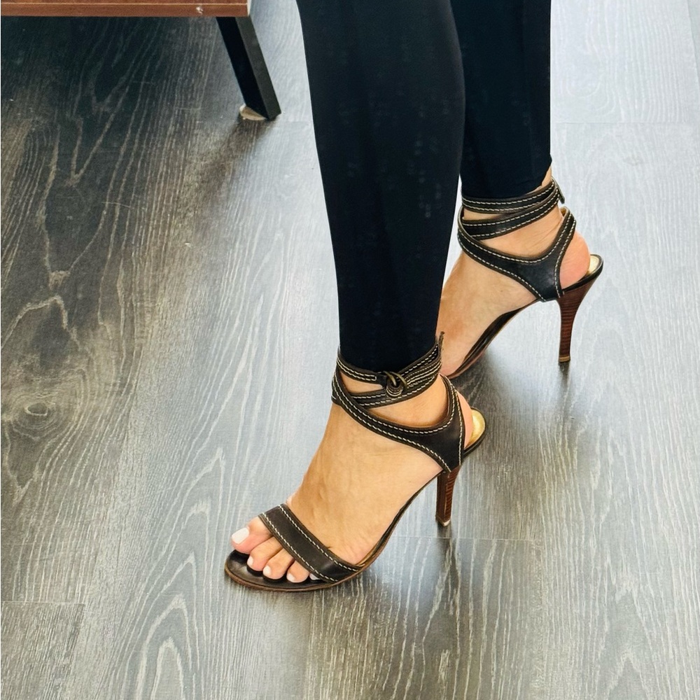 PINKO heel wrap around sandals brown size 40 9.5 US